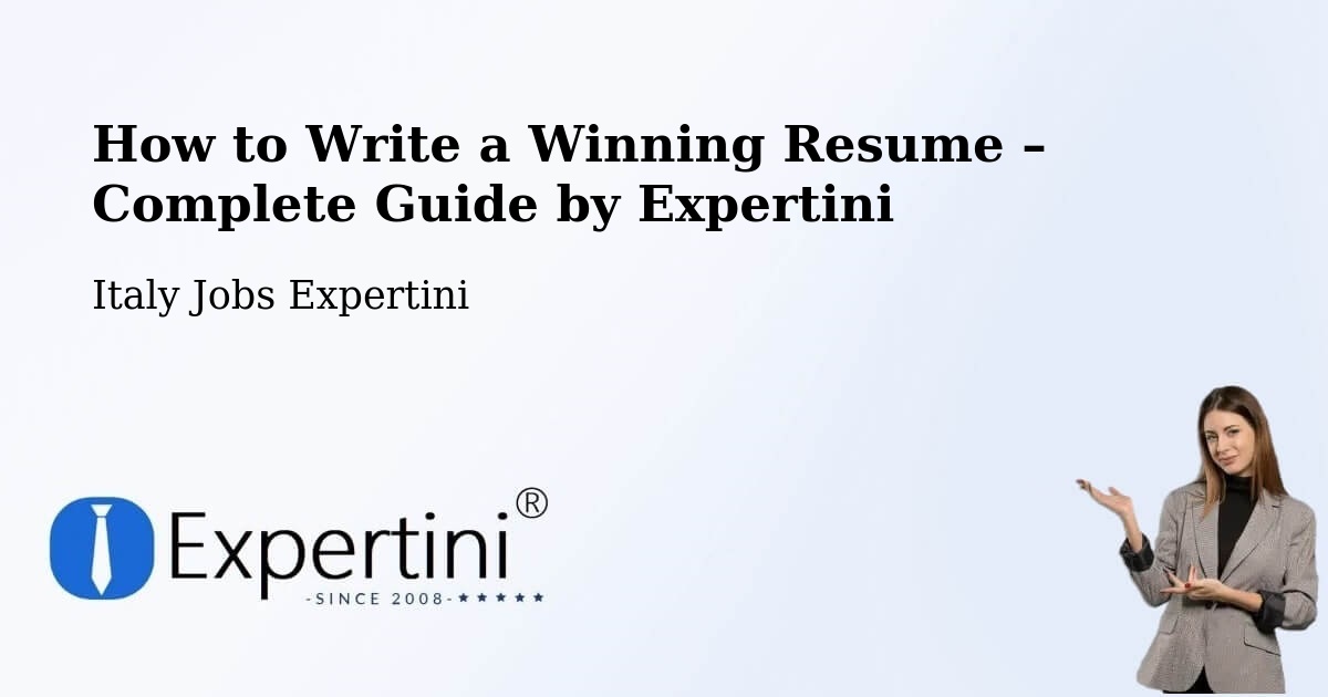 Resume Writing Guide for Job Seekers – Corato - Corato, Italy Jobs Expertini